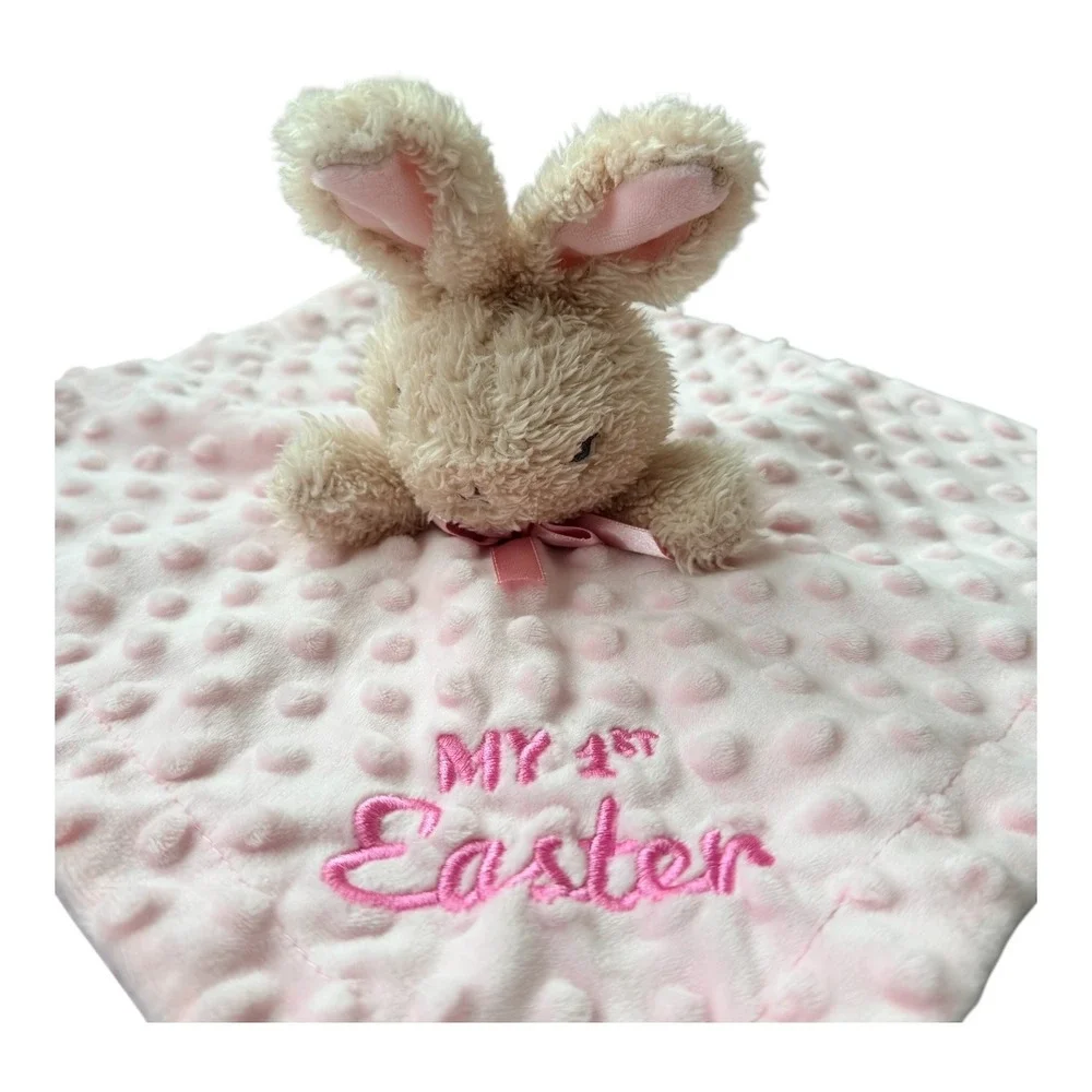 My First‎ Easter Bunny Lovey Baby Security Blanket Pink Plush Bunny Walmart